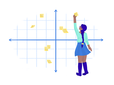 📉 Post-It Sprints - SHIFT board branding character digital illustration management notes post it procreate sprint storytelling tool woman work