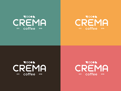 Colour Option of CREMA Coffee Logo coffee logo colour graphic design logo design