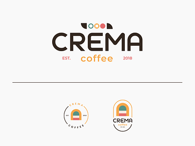 Main Logo and Sub-Mark Logo of CREMA Coffee logo design