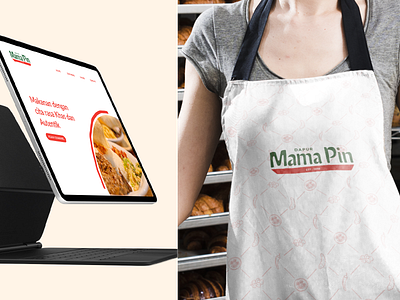 Dapur Mama Pin Appron and Mac Book Design logo application logo design