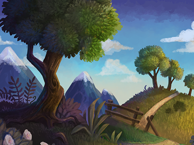 Countryside art concept countryside environment fields game land mountains tree