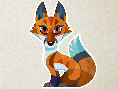 Fox Sticker design drawing fox illustration logo sticker vector
