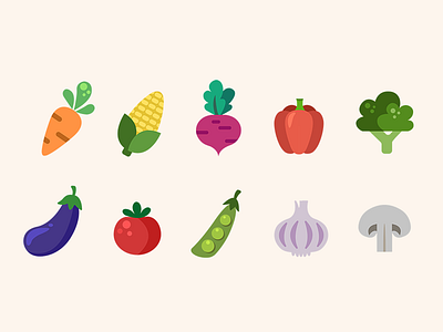 Vegetable Icon Set cute icon icons illustration set vector vegetable veggies