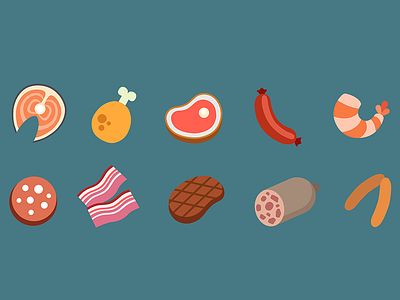 Meat Icons Set