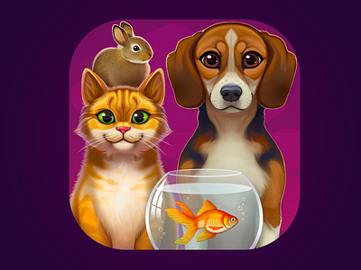 Pets Icon animals app beagle cat dog fish gold icon ios pets rabbit