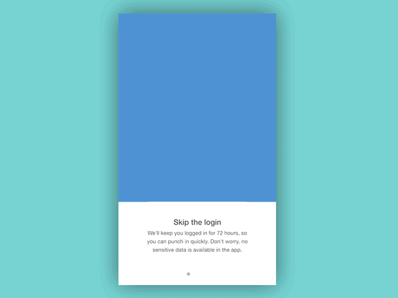 Time Login animation app itx motion onboarding tour ui ux
