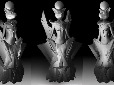 Ancient egyptian goddess. Training sketch 3D