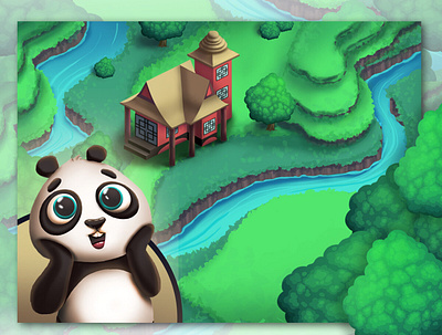Follow the panda. Mobile casual game. Part 3 2d casual art casual game concept art cover art game art game design illustration mobile game ui ux