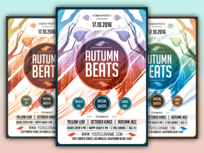 Autumn Beats Flyer Template autumn club dance dj festival flyer graphic graphicriver music party photoshop template