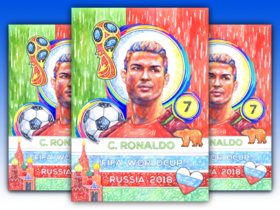 Illustration - World Cup: Cristiano Ronaldo ball fifa football illustration poster ronaldo russia soccer sport world cup