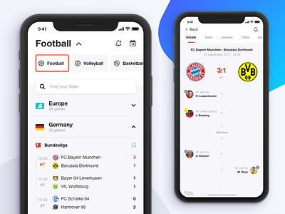 Live Score App football game ios 11 ios11 iphone x live results score sports team