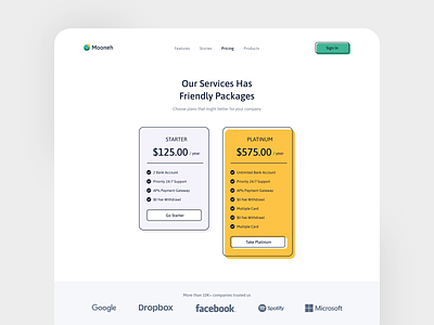 Mooneh Pricing Page