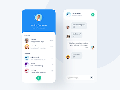 Chatty chat message mobile app ui design