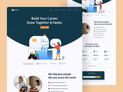 Compette Jobs Landing Page Pixel from BuildWith Angga