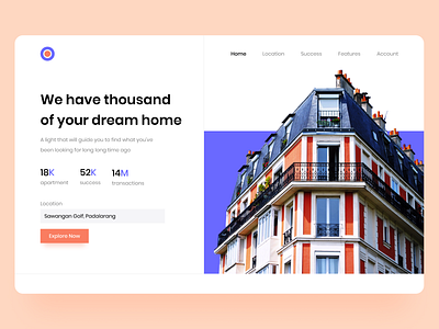 Lentera Header apartment header house ui design website design