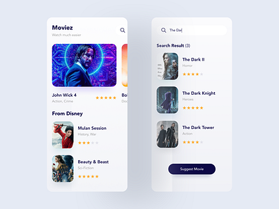 Movie UI Design home mobile app movie search ui design