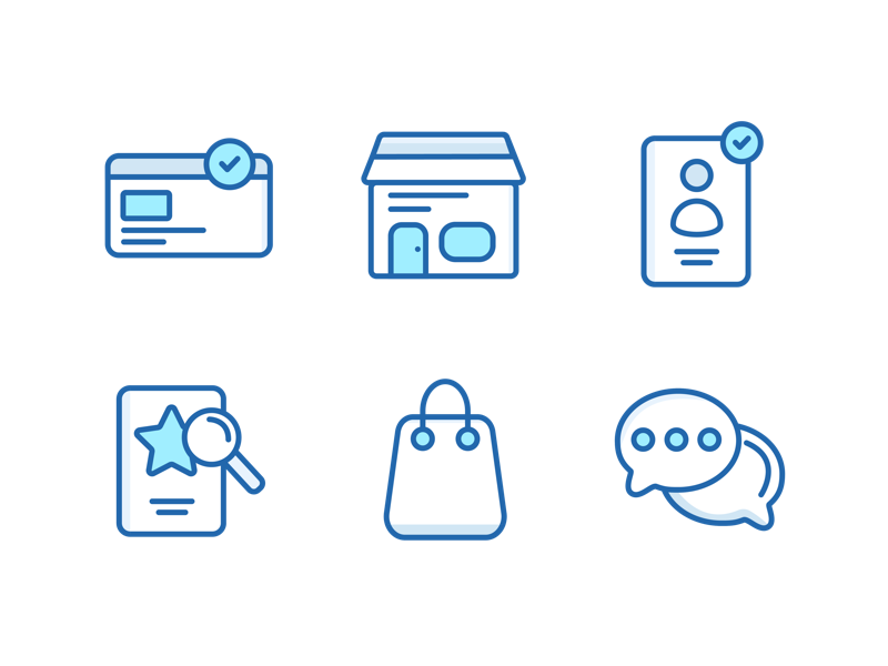 E-Commerce Icon Set ui design store message cart design icon ecommerce