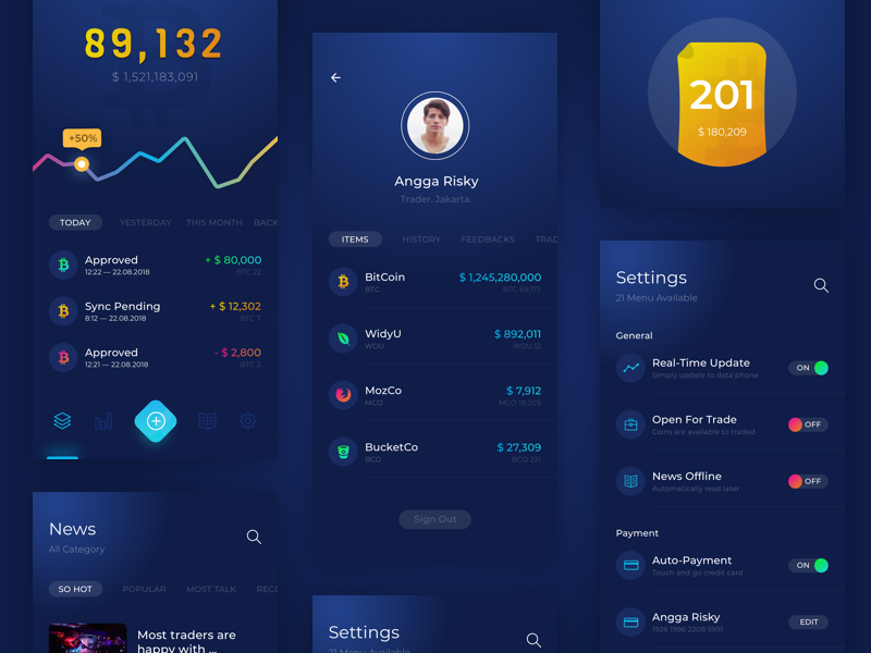 Cryptogo App icons ios ux ui angga risky mobile ui design wireframe illustration