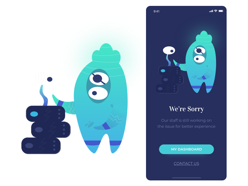 Server Maintanance design app wireframe angga risky mobile illustration ui design