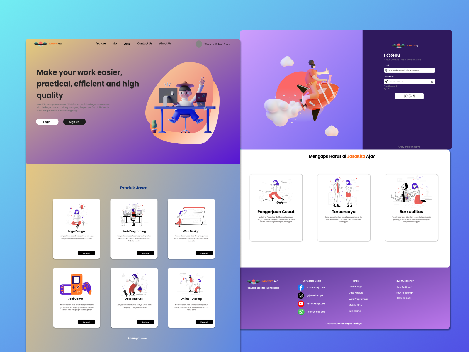 Jasain Aja UI Design by Mahesa Bagus Raditya on Dribbble