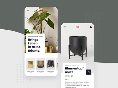 h&m home shop concept clean concept decoration detail page ecommerce flatdesign greenery home inspiration landingpage living mobile mobile app design modern onlinehsop plants product shop ui website