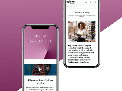 Coloro The Color Code app blog design branding code colour design ecommerce editorial design gradient logo online shop shopping cart ui website concept website design