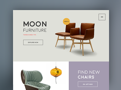 Webshop Furniture clean color furniture shop web