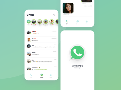 WhatsApp Redesign Concept app app concept app ui chat concept conversations design icons mobile redesign story ui uidesign uxdesign webdesign whatsapp