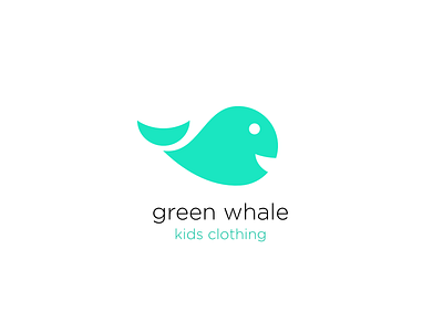 GREEN WHALE - Baby Apparel Brand (Daily Logo Challenge #46) baby apparel dailylogochallenge green whale kids clothing logo
