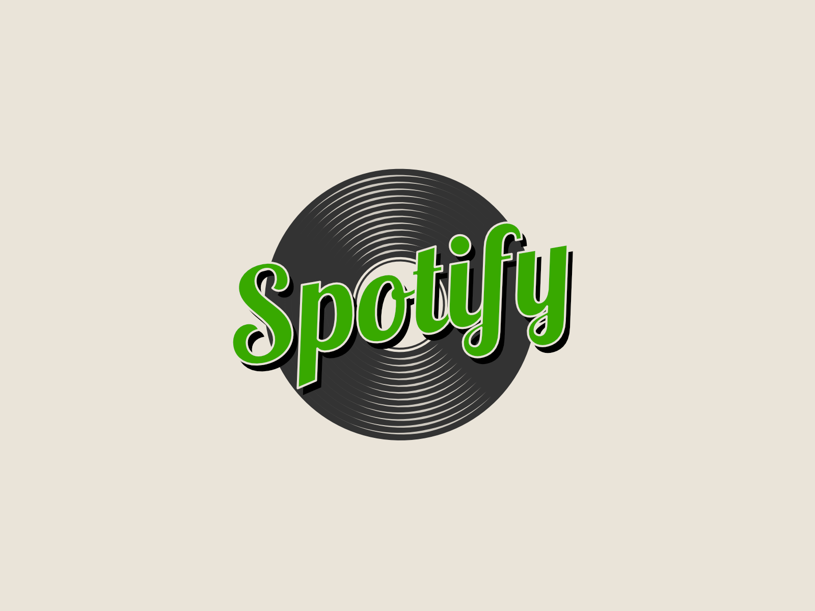 Spotify Logo Retro Style by Dominic Wettstein on Dribbble