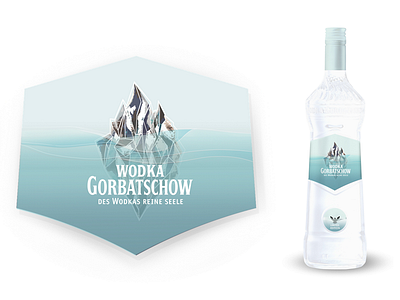 Iceberg alcohol arctic bottle ice iceberg label design north pole packaging design vodka water winter wodka
