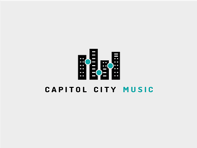 City Music buildings city icon logo music skyscraper town vector