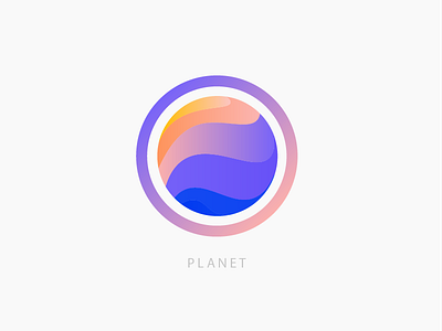 Planet 3d style gradient icon logo logo design logotype magnet planet shadows vector
