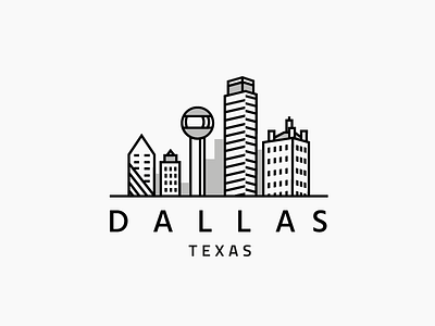 Dallas city dallas lines logo monogram texas vector