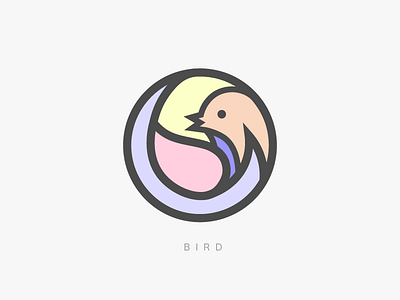 Bird bird circle flat icon lines logo logo design monogram round