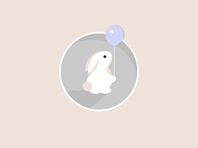 Rabbit animal balloon cute flat illustration rabbit vector