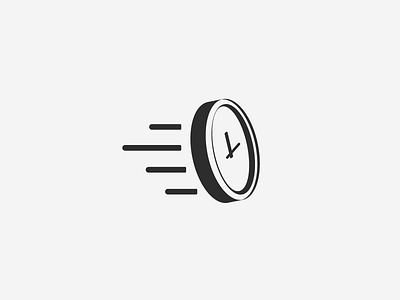 Time is runnig clock extra icon logo managment mark monogram run running time