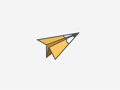 P.A. airplane creative icon illustration logo paper paper airplane pencil