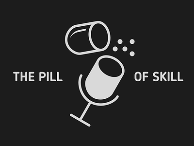 The Pill Of Skill logo graphic design logo mic microphone pill skill