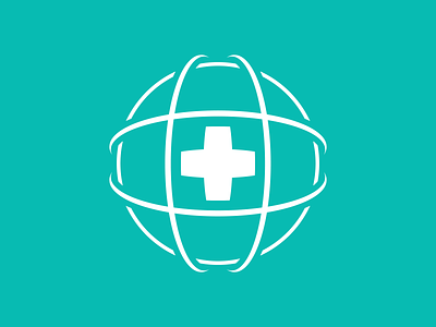 Global Medicine atlas cross globe logo medicine minimalist round