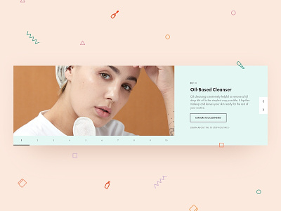 Seoul Kool Slider beauty colorful cosmetics ecommerce icons memphis pastel routine skincare slider steps web