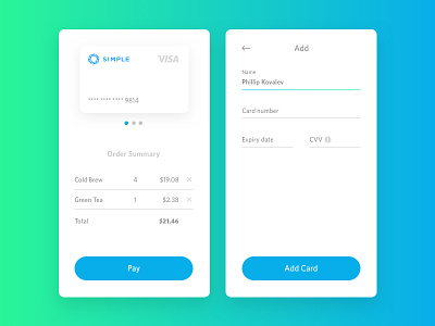Credit Card Checkout card checkout clean credit credit card daily minimal mobile order payment simple ui