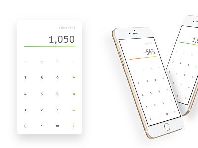 Calculator app calculator daily green layout math minimal orange structure ui ux