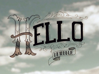 Hello Dribbble! handdrawntype lettering typeface typography