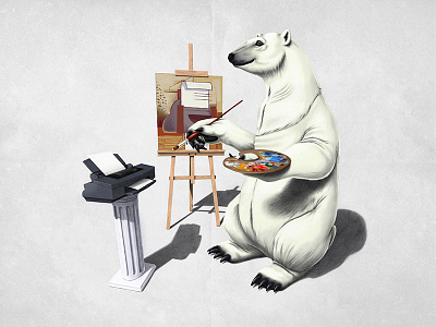 Cool Character animal bear easel illustration nature paint painting pencil photoshop polar untapped