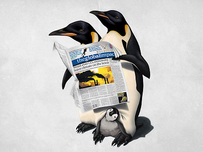 Read all Over animal antarctic art bird creative digital drawing headline illustration lateral newspaper pencil penguin sea