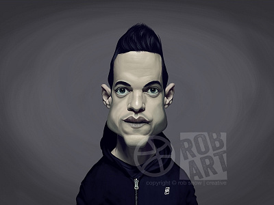Rami Malek actor caricature celebrity cinema illustration movies mr.robot photoshop portrait rami malek television wacom