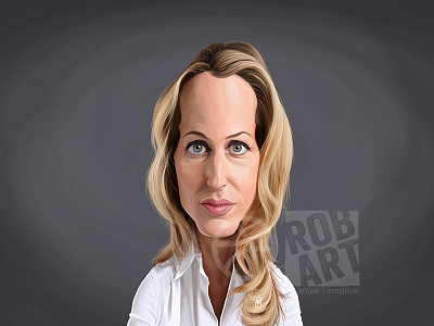 Gillian Anderson actress caricature celebrity digital gillian anderson illustration movies portrait x files