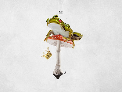 Kiss amphibian crown frog gold kiss lipstick mushroom prince reptile skin toad toadstool