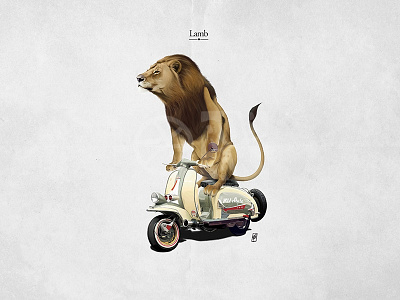 Lamb cat cecil chrome fur lamb lambretta lion motorcycle riding tail vehicle vespa
